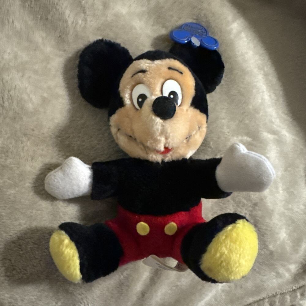 Vintage Walt Disney Mickey Mouse Plush Disneyland Walt Disney World 7" Toy